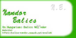 nandor balics business card